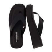 Cushionaire Pippin Chunky Platform Flip Flops - Stylish Wedge Thong Sandals for Women with Cushioned Footbed and Durable Flatform Sole
