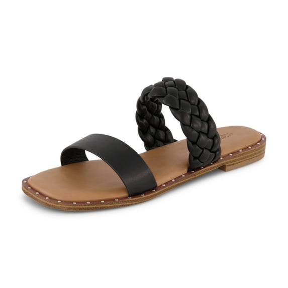 CUSHIONAIRE Women's Varro Braided Slide Sandal +Memory Foam
