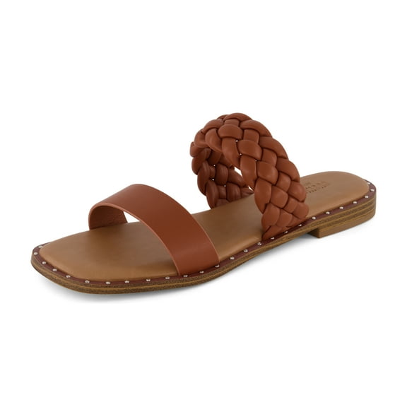 CUSHIONAIRE Women's Varro Braided Slide Sandal +Memory Foam