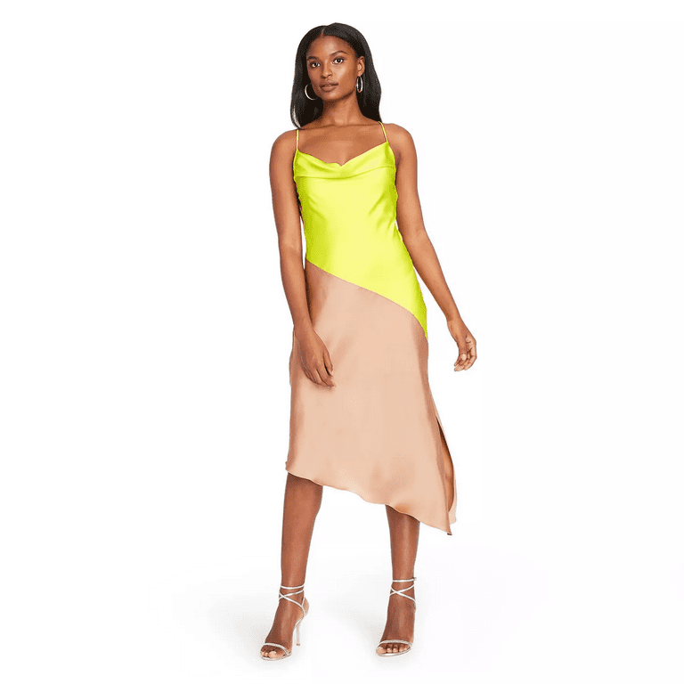 CUSHNIE for Target Women's Two-Tone Slip Dress - Lime Green/Tan, 12 