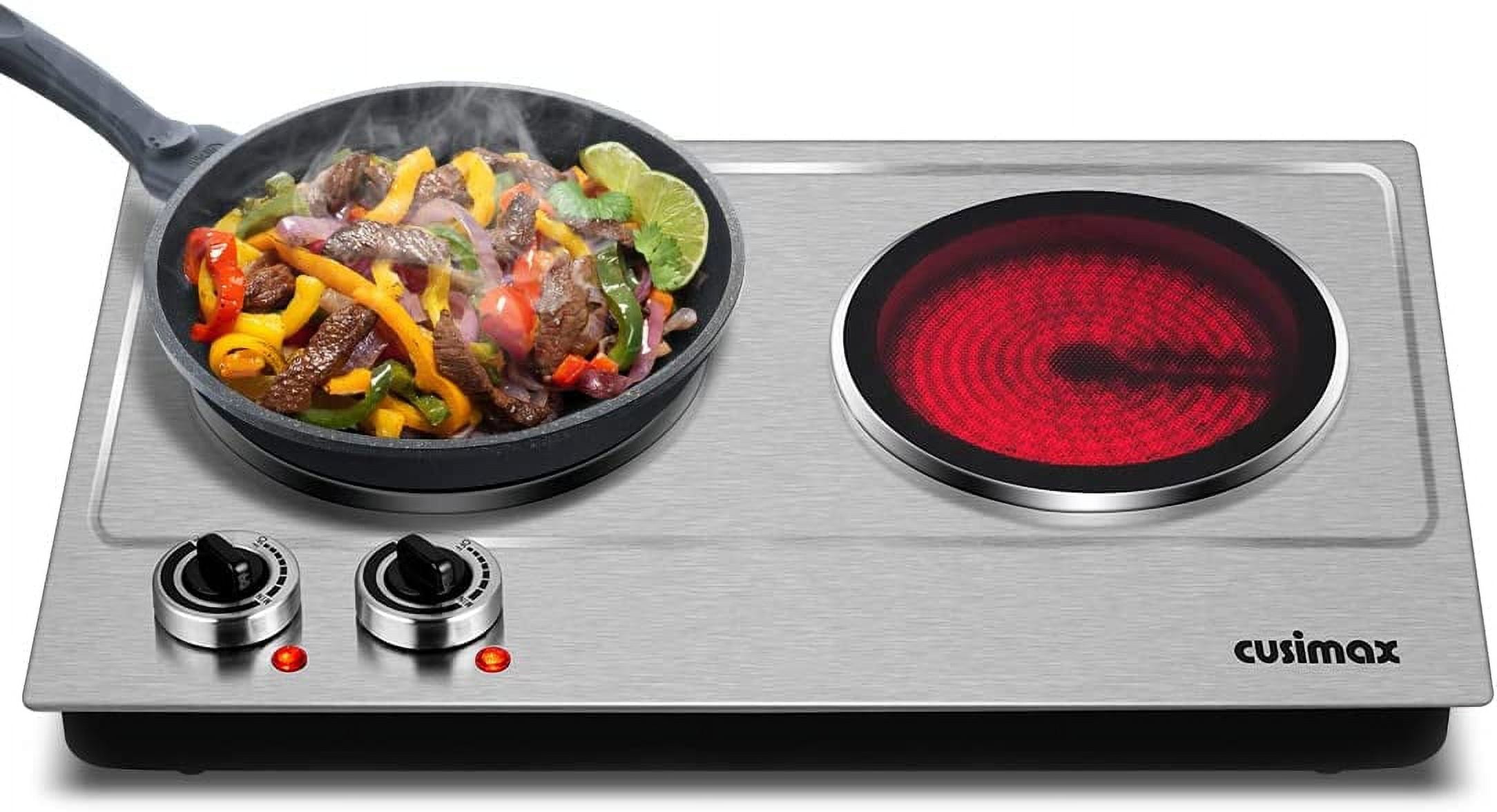 CUSIMAX 1800W Ceramic Electric Hot Plate for Cooking Dual Control