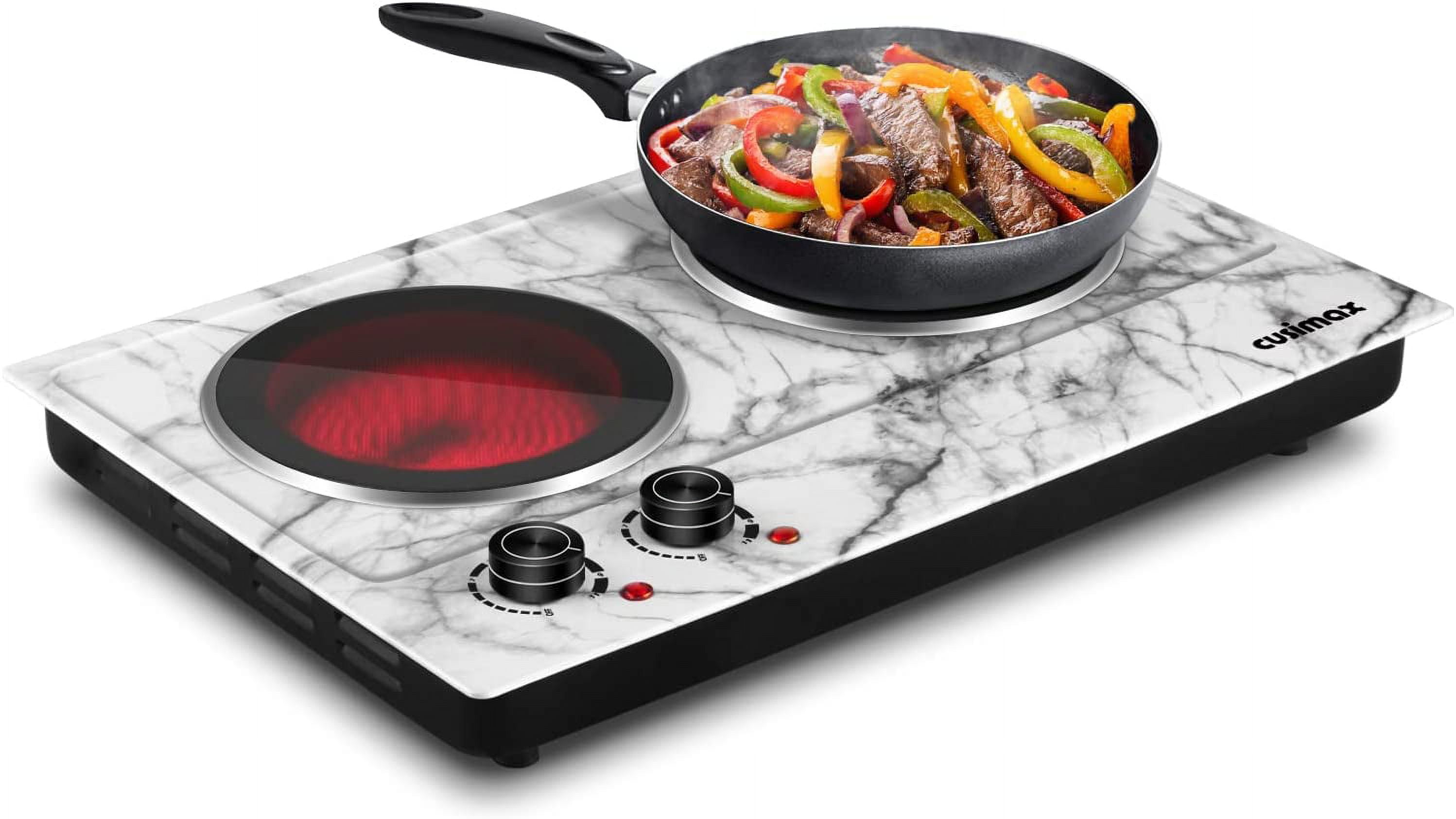 CUSIMAX 1800W Ceramic Electric Hot Plate for Cooking Dual Control