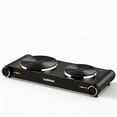 thumbnail image 1 of CUSIMAX 1800W Double Burner Hot Plate Walmart Exclusive, Portable Countertop Cast-Iron Stove with Concealed Handle, Independent Heat Controls & Easy-Clean Black Stainless Design, 1 of 8