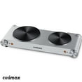 CUSIMAX 1800W Electric Dual Plug Portable Stove, Stainless Steel, with