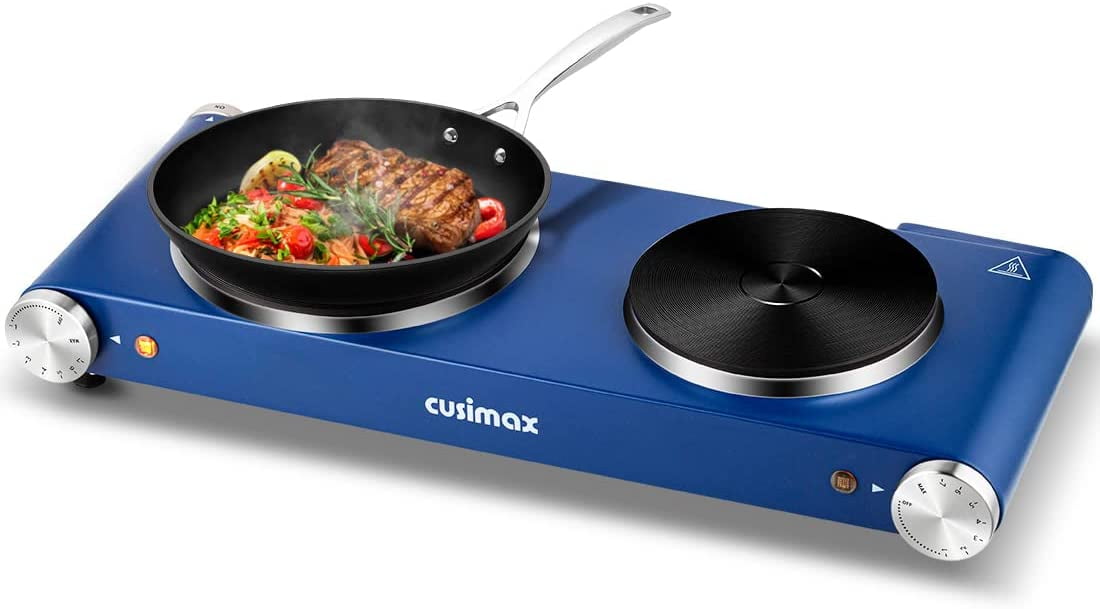 CUSIMAX Double Hot Plate for cooking 1800W Portable Electric Double