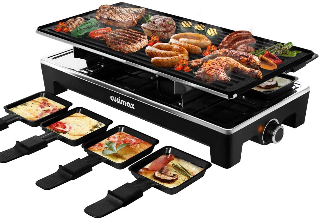 CUSIMAX Raclette Grill Electric Grill Table, Portable 2 in 1 Korean BBQ Grill Indoor & Cheese Ractlette - image 1 of 7