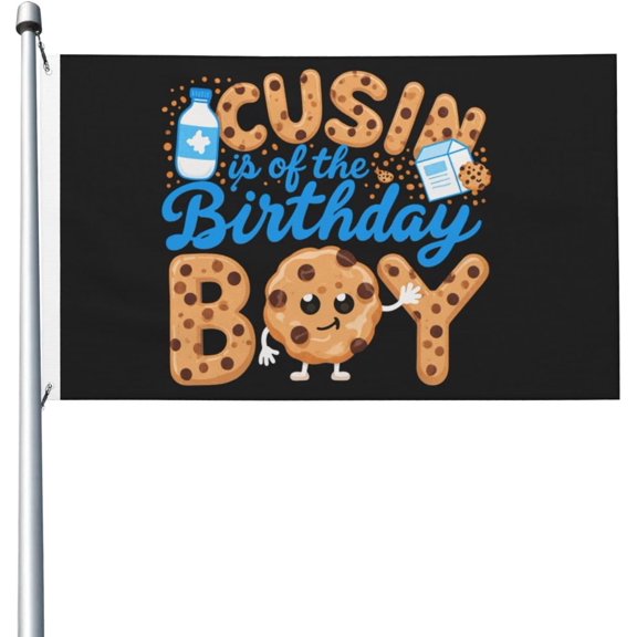 CUSIN is of the Birthday BOY Flag 3x5 Outdoor Double Sided Funny Flags for Party 3x5 Ft, CUSIN is of the Birthday BO