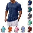 thumbnail image 1 of CUSTG Big & Tall Men Tshirts Athletic Performance T Shirt For Summer Active Wear Comfortable Round Neck Sports Shirt For Running And Fitness Breathable Short Sleeve Solid Color Tops, 1 of 5