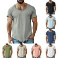 thumbnail image 1 of CUSTG Big & Tall Men Tshirts Solid Color Crew Neck T Shirt Soft Breathable Casual Tee Shirt For Everyday Comfort Birthday Short Sleeve Summer Tops, 1 of 4