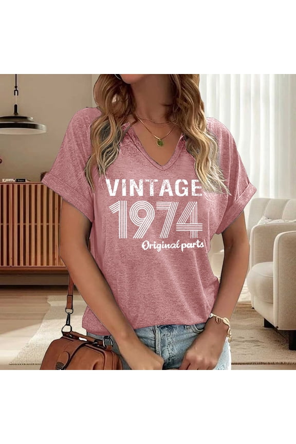 Casual Blouses For Women Summer Fashion Print Tops Loose Fit Crew Neck Tee Stylish Statement Shirt For Everyday Wear Versatile Dailywear