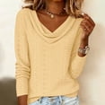 thumbnail image 1 of CUSTG Casual Blouses For Women Summer Solid Color Blouses For Dressy Cowl Neck Long Sleeve Eyelet Elegant School Work 2026 Shirts Birthday Tops, 1 of 6