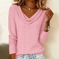 thumbnail image 1 of CUSTG Casual Blouses For Women Summer Solid Color Blouses For Dressy Cowl Neck Long Sleeve Eyelet Elegant School Work 2026 Shirts Cozy Tops, 1 of 5