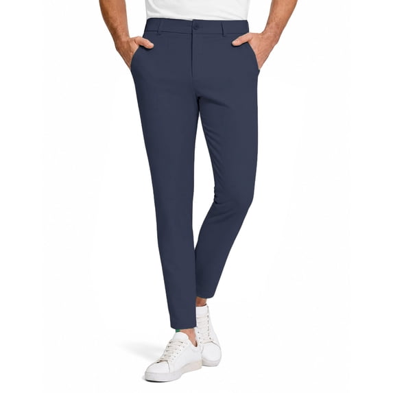 CUSTG Male Casual Pants Slim Fit Cropped Pants Mid Waist Ankle Length Business And Tennis Sports Pants Everyday Travel Outdoor Adventures Pants