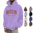 thumbnail image 1 of CUSTG Men Fashion Casual Letter Print Long Sleeve Drawstring Hooded Sweatshirt Tops Oversized Soft Streetwear, 1 of 5