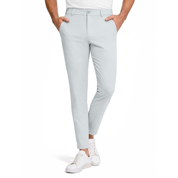 CUSTG Men Leisure Trousers Slim Fit Cropped Pants Mid Waist Ankle Length Business And Tennis Sports Pants Home Wear Trousers Pants