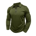 thumbnail image 1 of CUSTG Men T-Shirts Long Sleeve Shirt With Zipper Pocket Athletic Performance Pullover Tops For Sports And Casual Wear Comfort O-Neck Tee, 1 of 6