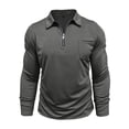 thumbnail image 1 of CUSTG Men T-Shirts Long Sleeve Shirt With Zipper Pocket Athletic Performance Pullover Tops For Sports And Casual Wear Soft O-Neck Tee, 1 of 7