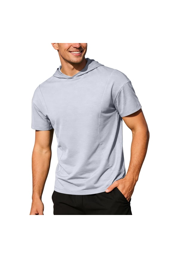 Men T-Shirts Performance Outdoor Short Sleeve With Lightweight Tee For Running Endurance Training Holiday O-Neck Tops