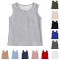thumbnail image 1 of CUSTG Men Tshirts Tank Tops Sleeveless Crew Neck Undershirts Basic Tank T Shirts With Pockets Casual Athletic Tees O-Neck Holiday Solid Color Summer T-Shirts, 1 of 4