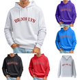 thumbnail image 1 of CUSTG Men's Classic City Name Letter Print Hoodie, Vintage College Style Pullover Hooded Sweatshirt with Pocket, Loose Fit Long Sleeve Casual Tops for Daily Wear Oversized Everyday Basic Streetwear, 1 of 5