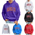 thumbnail image 1 of CUSTG Retro City Name Printed Hooded Sweatshirt for Men, Oversized Loose Pullover Hoodie with Drawstring, Soft Casual Long Sleeve Streetwear Sweatshirt Holiday Tops Daily Wear, 1 of 5