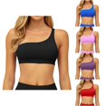 thumbnail image 1 of CUSTG Women Camis Sleeveless Solid Color One Shoulder Back Yoga Bra For Outdoor Sports Running And Fitness Tank Tops Trendy Female Summer Shirts, 1 of 6