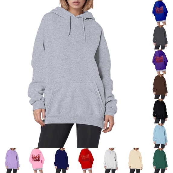 CUSTG Women Casual Hoodie Loose Fit Letter Print Pullover Sweatshirt For Daily Wear Vacation Spring Winter Comfortable Soft Long Sleeve Oversized Breathable Tops Daily Wear