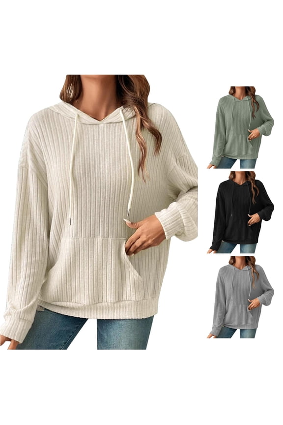 Women Casual Long Sleeve Drop Shoulder Curved Hem Drawstring Hoodie Fashion Pullover Sweatshirts Solid Color Oversized Weekend Tops Streetwear