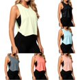 thumbnail image 1 of CUSTG Women Solid Color Camis Sleeveless O-Neck Workout Tank Tops Sun Athletic Yoga Shirt For Fitness Running Relaxed Fit Female Summer Shirts, 1 of 5