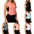 thumbnail image 1 of CUSTG Women Solid Color Camis Sleeveless O-Neck Workout Tank Tops Sun Athletic Yoga Shirt For Fitness Running Soft Female Summer Shirts, 1 of 5