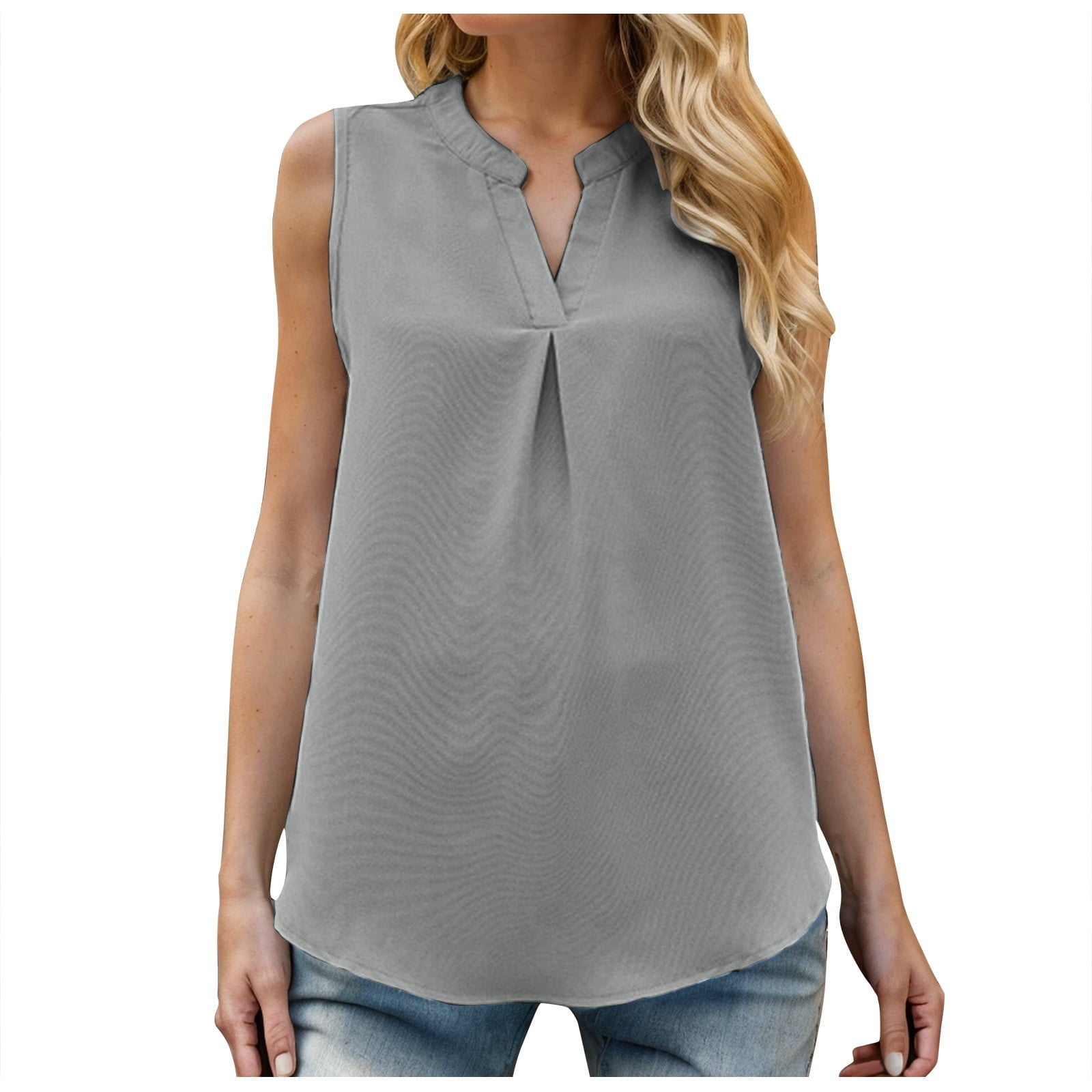 Custg CUSTG Women Tank Top Fashion Simple Relaxed Fit V Neck Camisole Casual ...