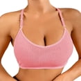 thumbnail image 1 of CUSTG Women Tank Top Trendy Halter Neck Stretchy Lace Patchwork Back Design Cropped Camisole Vintage Spaghetti Strap Casual Vest For Ladies Daily Wear And Layering,Pink,L, 1 of 6