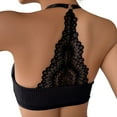 thumbnail image 1 of CUSTG Women Tank Top Trendy Halter Neck Stretchy Lace Patchwork Back Design Cropped Camisole Vintage Spaghetti Strap Casual Vest For Ladies Daily Wear And Layering,Black,L, 1 of 6