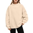 thumbnail image 1 of CUSTG Women's Hoodless Sweatshirt Lightweight Stylish Knit Long Sleeve Crewneck Unlined Cozy Soft Pullover Top, 1 of 4