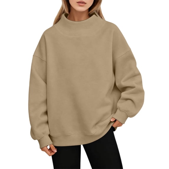 CUSTG Womens Sweatshirt Lightweight Stylish Knit Long Sleeve Crewneck Unlined Relaxed Daily Hoodless Pullover Top