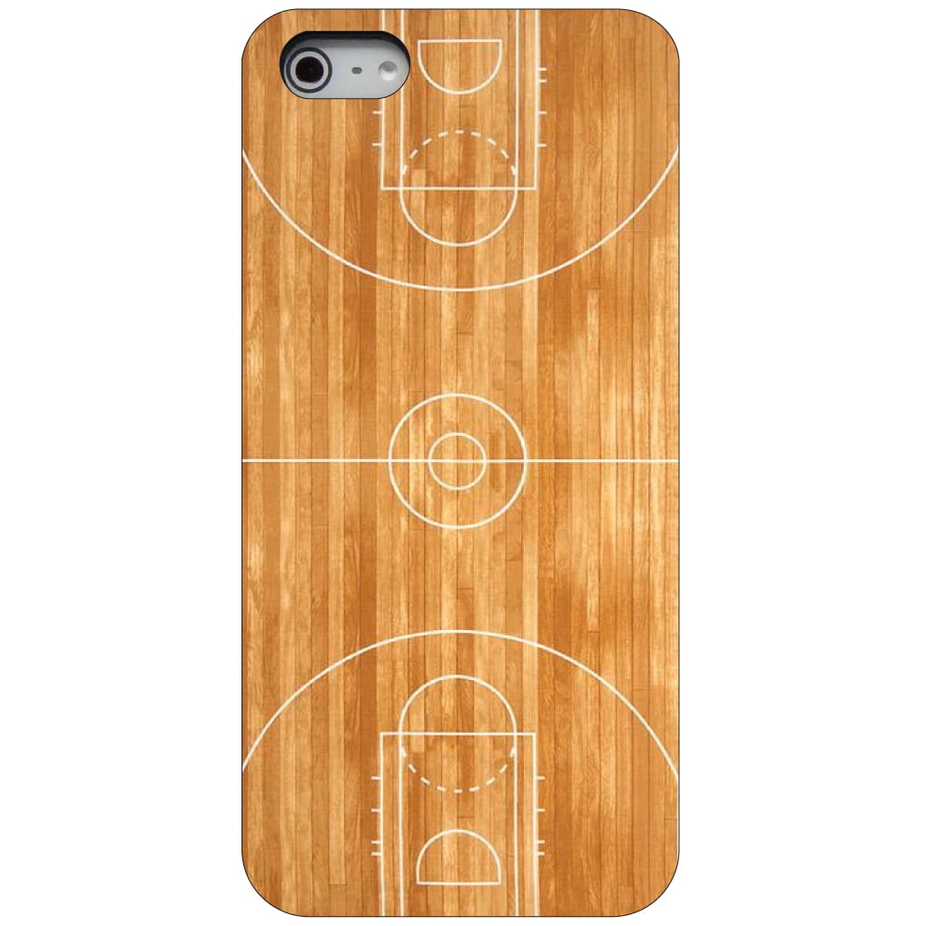 CUSTOM Black Hard Plastic Snap On Case for Apple iPhone 5 5S SE Basketball Court Layout