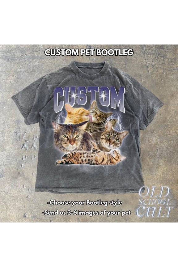 CUSTOM Bootleg Rap PET T-Shirt, Retro Custom Pet Tee, Custom Photo, Vintage Graphic 90s Shirt,CUSTOM Your Own Bootleg Idea Here,Your Design