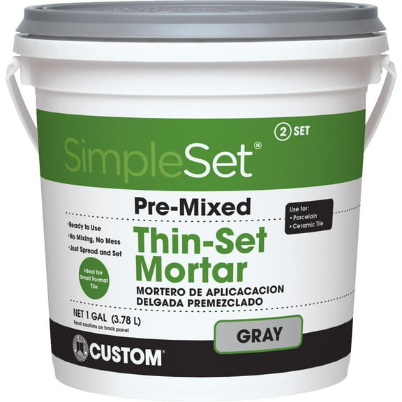 Simple Set CTTSG1-2 1 Gallon Gray Pre-Mixed Ceramic Tile Thin-Set Mortar