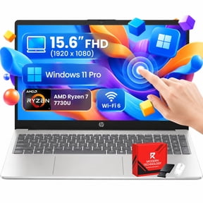 HP 15.6" Touchscreen FHD Laptop, AMD 8 core Ryzen 7-7730U, 16GB RAM 512GB SSD, Copilot AI , Wi-Fi 6, Numeric Keypad, Win 11 Pro