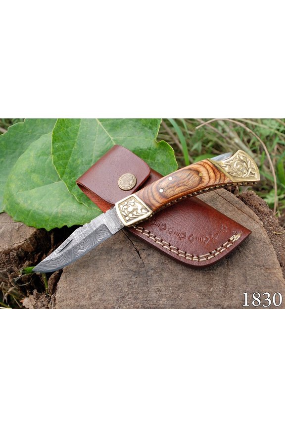 CUSTOM HAND FORGED DAMASCUS STEEL FOLDING KNIFE