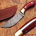thumbnail image 1 of CUSTOM MADE DAMASCUS EXOTIC DOLLAR WOOD HANDLE BUFFALO SKINNER, 1 of 1