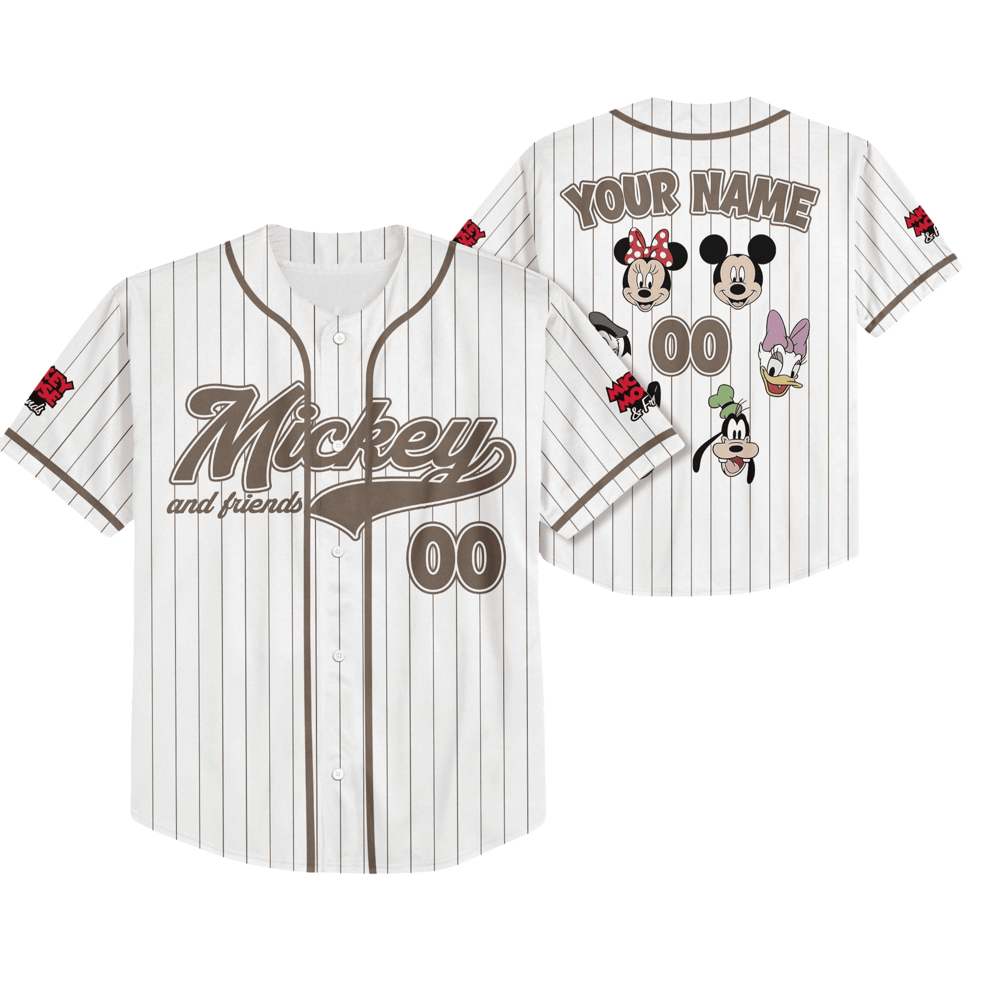 CUSTOM Mickey & Friends Baseball Jersey, Disney Mickey And Friends ...