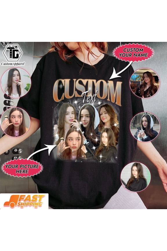 CUSTOM Photo TShirts Shirt With Girlfriend Face Custom Boyfriend TShirts Custom Your Own I