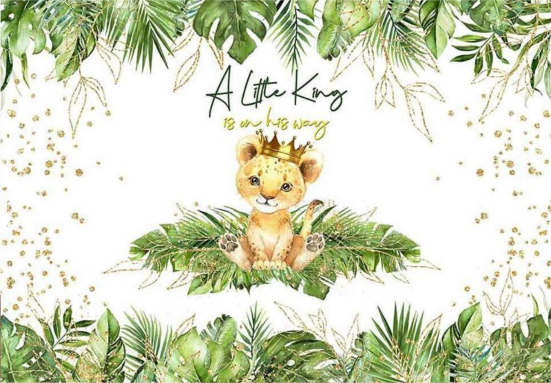 Jungle Animals Round Wild 1st Birthday Backdrop