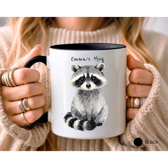 CUSTOM mug Gif PerS1onalised mug, RacC1oon Mug, Birthday Gift, Animal Lover Gift, PerS1onalised Name Mug, Funny Mug, Unique Mug Design