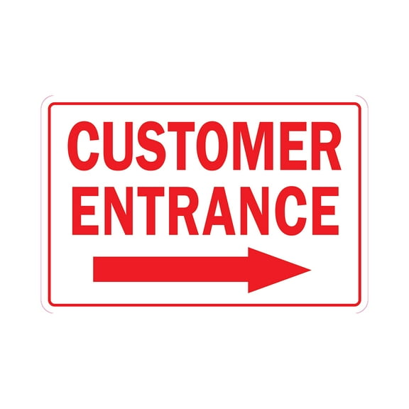 Customer Entrance Right Arrow Novelty Sign | Indoor/Outdoor | Funny Home Décor for Garages, Living Rooms, Bedroom, Offices | SignMission Office Entry Patron Building Parking Sign