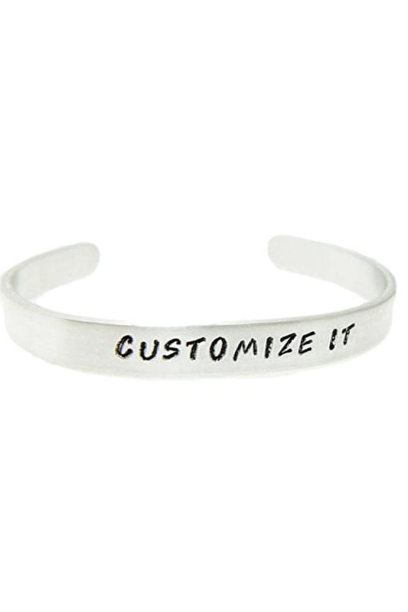 CUSTOMIZE IT - Hand Stamped 1/4" Aluminum Cuff Bracelet