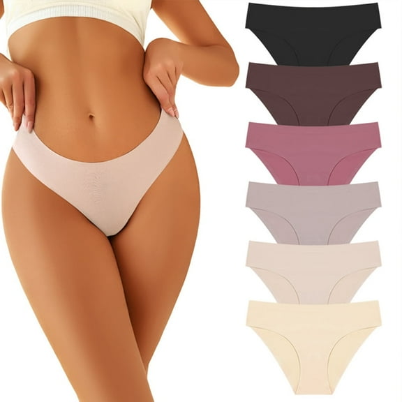 CUSTZ 9 Pack Women's Underwear Seamless Bikini Panties Low Rise Cheeky Underwear Stretch Hipster Brief for Ladies PT000001-4 SIZE XL