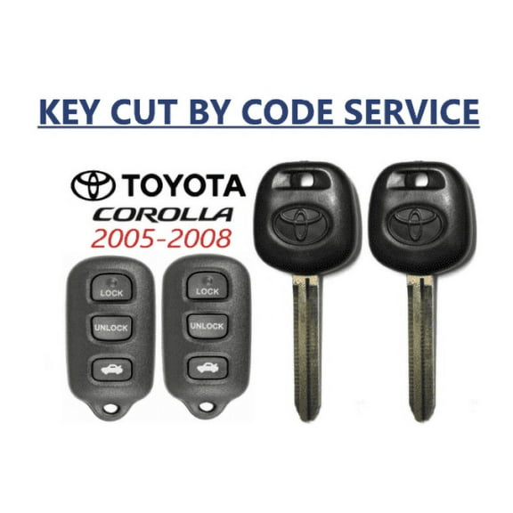 CUT BY CODE + 2 Toyota 44D Transponder DOT Chip Key + 4 Button Remote GQ43VT14T VLS