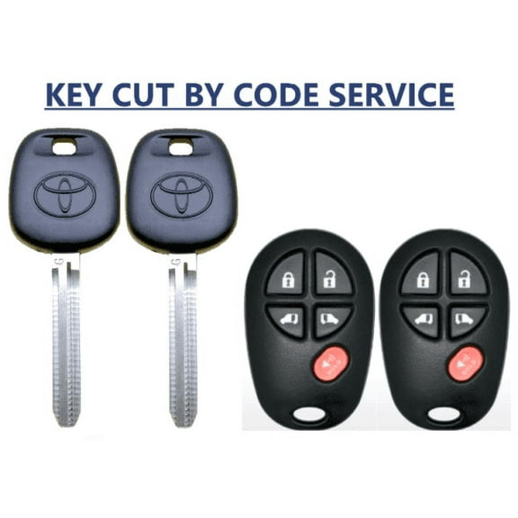 CUT BY CODE + 2 Toyota Transponder G Chip Key + 5 Button Remote GQ43VT20T VLS